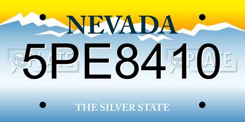 5PE8410 Nevada License Plate