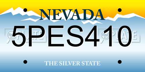 5PES410 Nevada License Plate