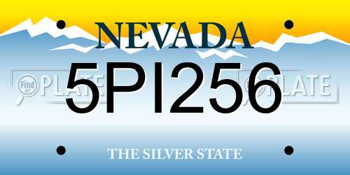 5PI256 Nevada License Plate