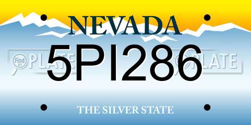5PI286 Nevada License Plate