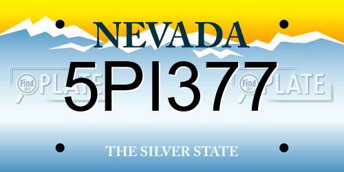 5PI377 Nevada License Plate