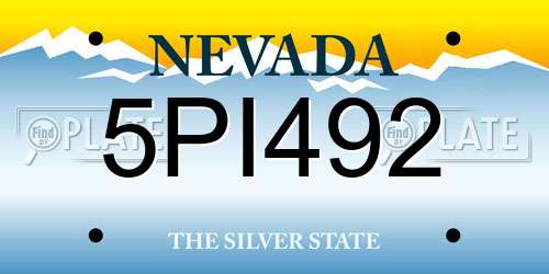 5PI492 Nevada License Plate