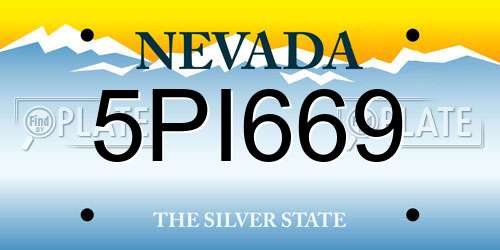 5PI669 Nevada License Plate