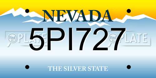 5PI727 Nevada License Plate