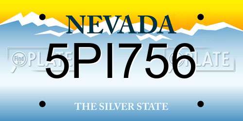 5PI756 Nevada License Plate