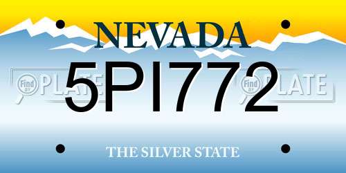 5PI772 Nevada License Plate