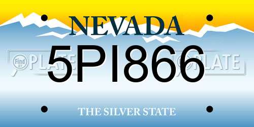 5PI866 Nevada License Plate