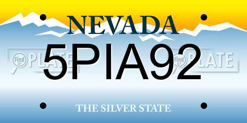 5PIA92 Nevada License Plate