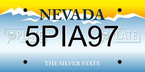 5PIA97 Nevada License Plate