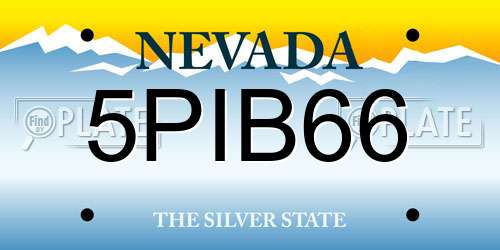 5PIB66 Nevada License Plate