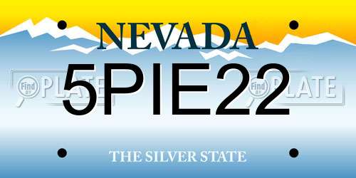 5PIE22 Nevada License Plate