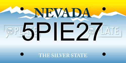 5PIE27 Nevada License Plate