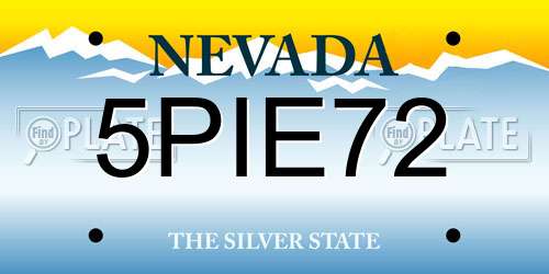 5PIE72 Nevada License Plate