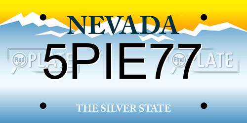 5PIE77 Nevada License Plate