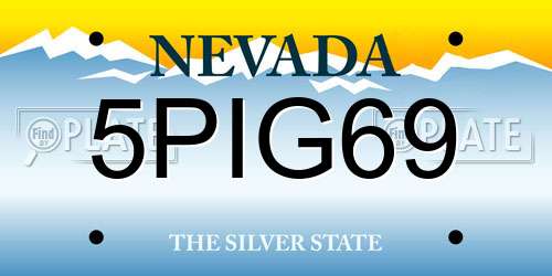 5PIG69 Nevada License Plate