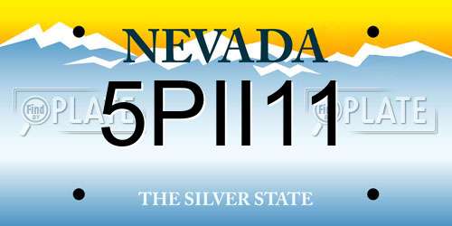 5PII11 Nevada License Plate