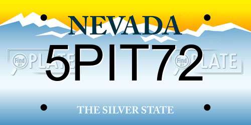 5PIT72 Nevada License Plate
