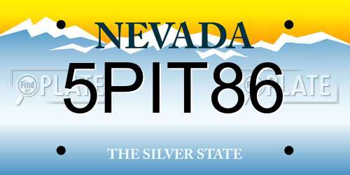 5PIT86 Nevada License Plate