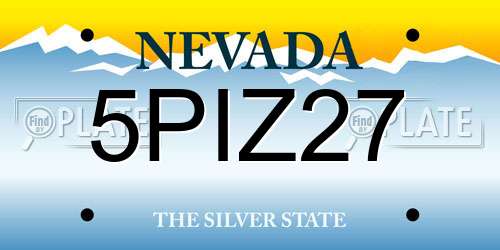 5PIZ27 Nevada License Plate