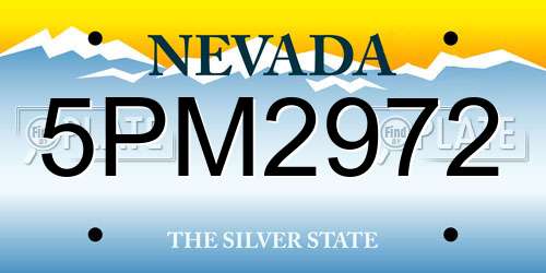 5PM2972 Nevada License Plate