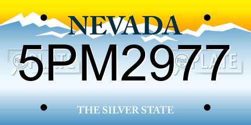 5PM2977 Nevada License Plate