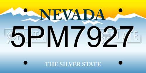 5PM7927 Nevada License Plate