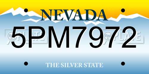 5PM7972 Nevada License Plate