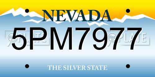 5PM7977 Nevada License Plate