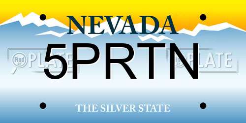 5PRTN Nevada License Plate