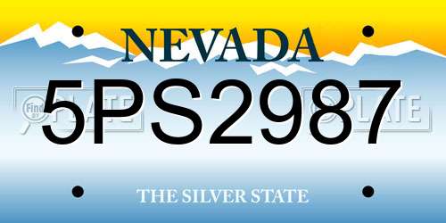 5PS2987 Nevada License Plate