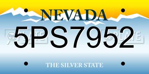 5PS7952 Nevada License Plate