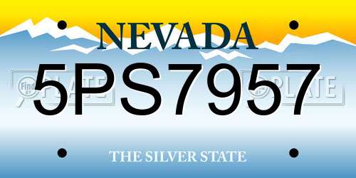5PS7957 Nevada License Plate