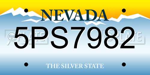 5PS7982 Nevada License Plate
