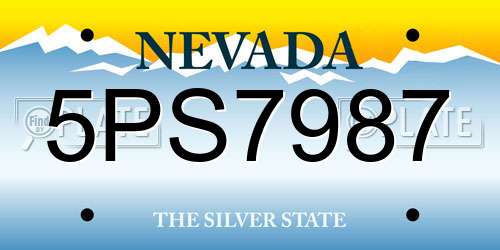 5PS7987 Nevada License Plate