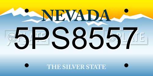 5PS8557 Nevada License Plate