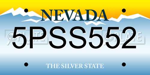 5PSS552 Nevada License Plate