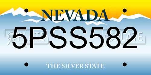 5PSS582 Nevada License Plate