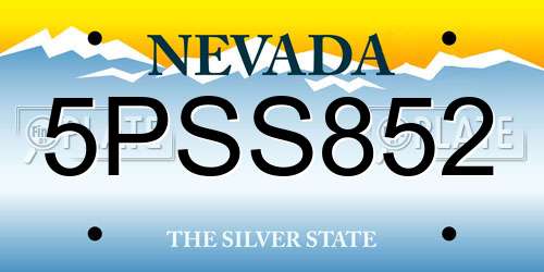 5PSS852 Nevada License Plate