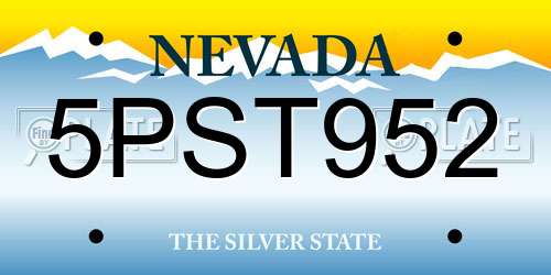 5PST952 Nevada License Plate