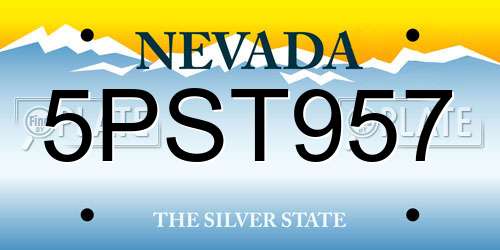 5PST957 Nevada License Plate