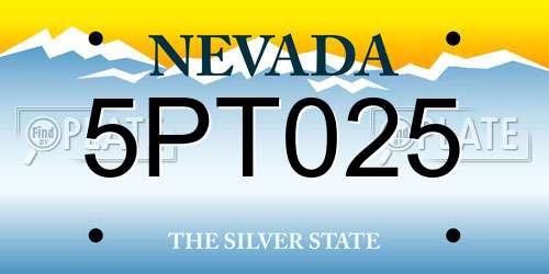 5PT025 Nevada License Plate