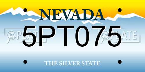 5PT075 Nevada License Plate