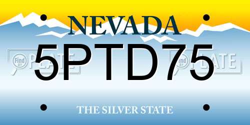 5PTD75 Nevada License Plate