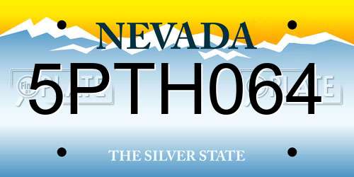 5PTH064 Nevada License Plate