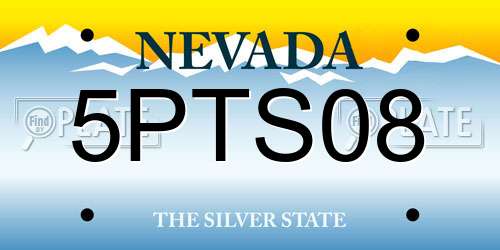 5PTS08 Nevada License Plate