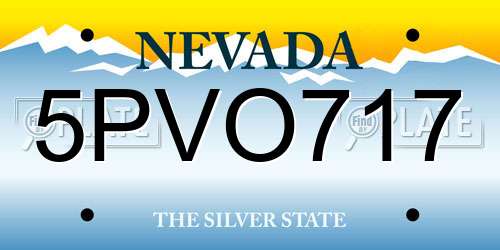 5PVO717 Nevada License Plate