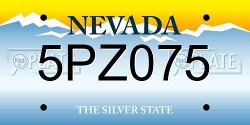 5PZ075 Nevada License Plate