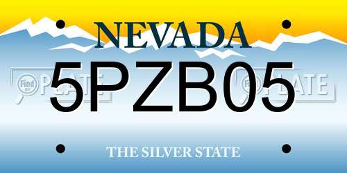 5PZB05 Nevada License Plate