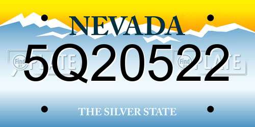 5Q20522 Nevada License Plate