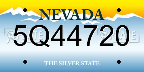 5Q44720 Nevada License Plate